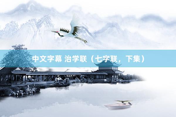 中文字幕 治学联(七字联,下集)