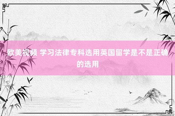 欧美视频 学习法律专科选用英国留学是不是正确的选用
