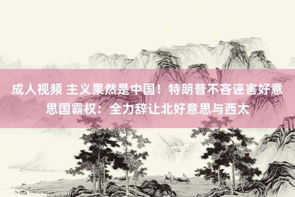 成人视频 主义果然是中国！特朗普不吝诬害好意思国霸权：全力辞让北好意思与西太